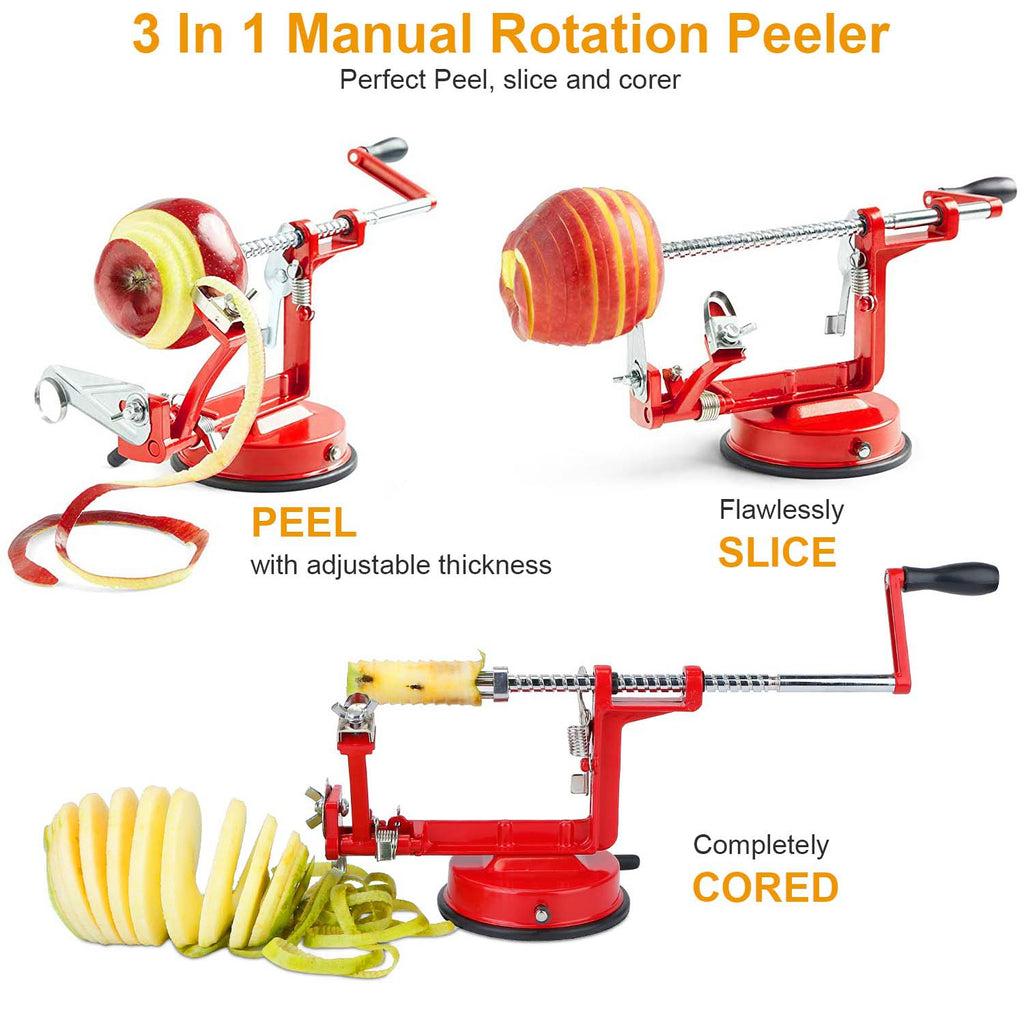 Peeler in use on an apple