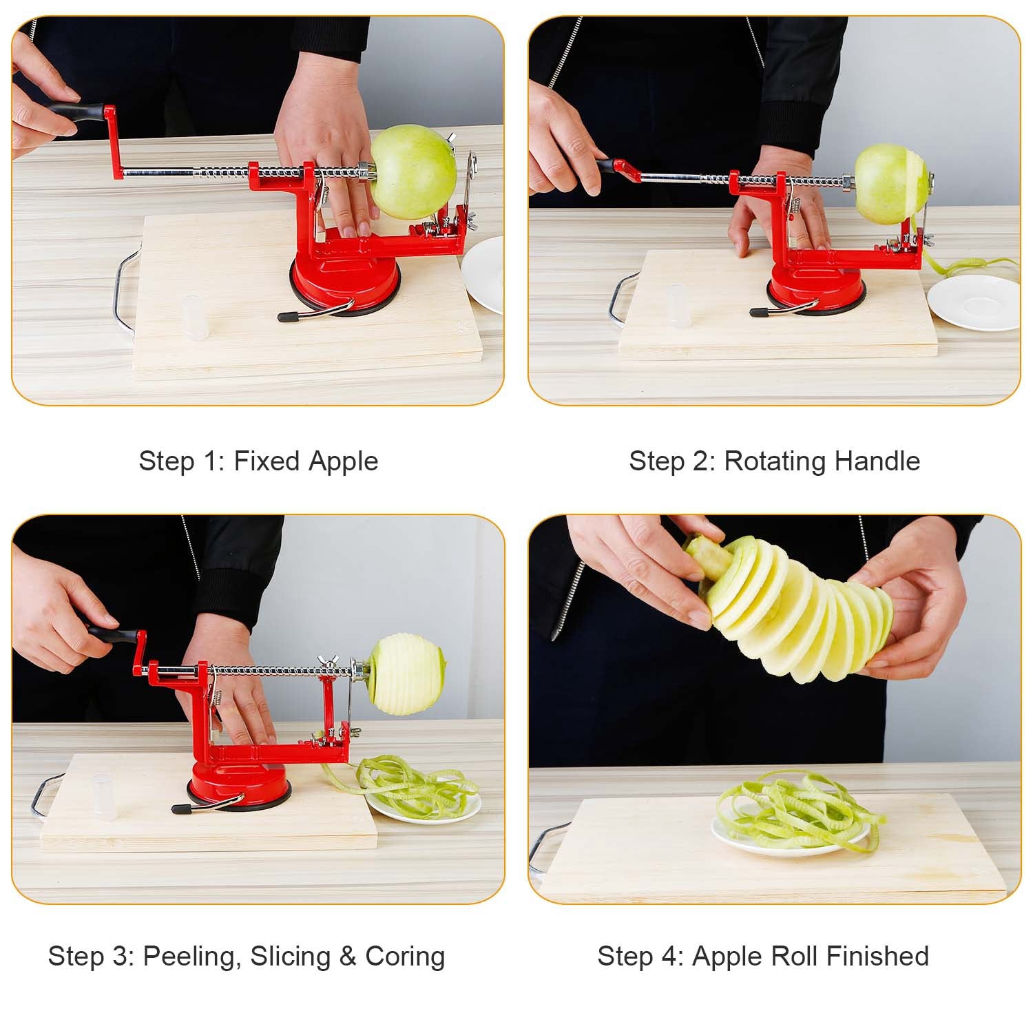 Peeler suction base attached to counter