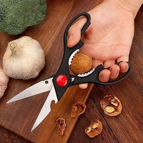 All-in-one kitchen scissors with built-in opener
